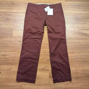Visvim Japan Buckleback High Water Chino Pants Men's 5 Red NR NWT